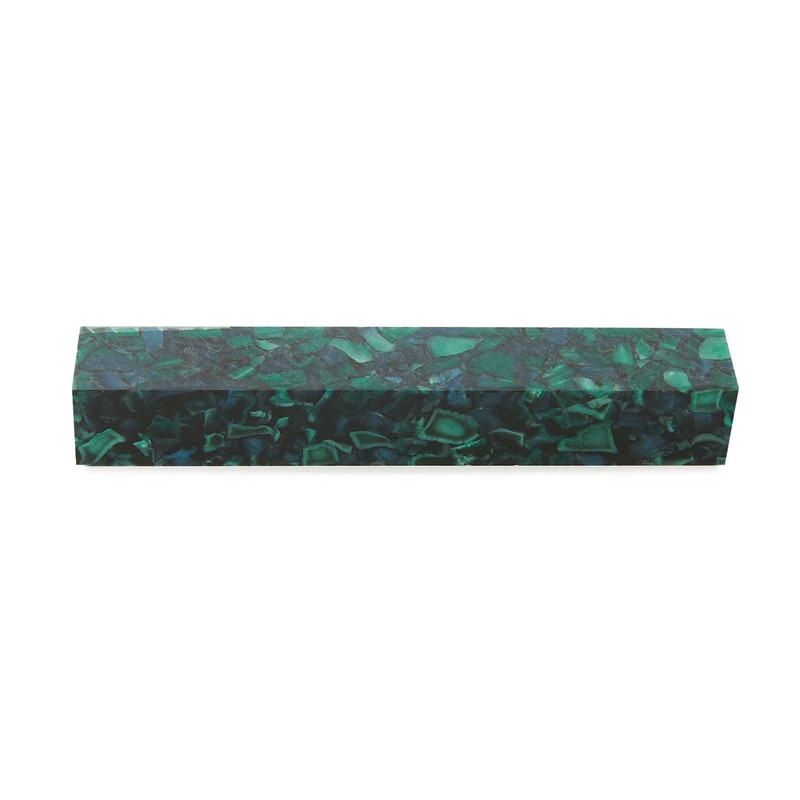 Acrylic Pen Blank - 3/4" x 3/4" x 5" - Color:Hunter Green Quartz